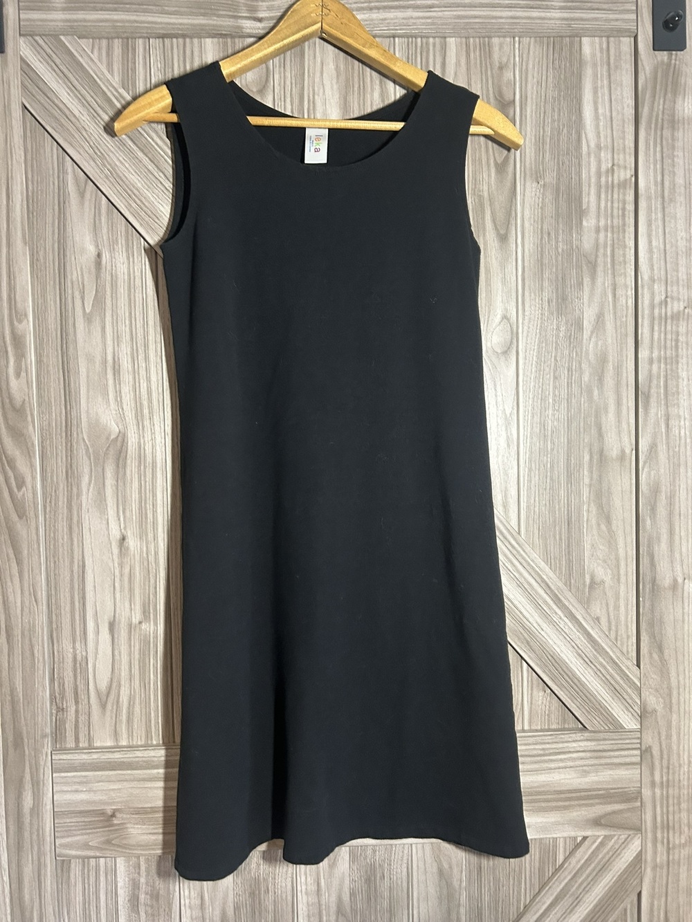 Leka Clothing Bamboo Cotton Shift Tank Dress Black Size Small S Made in Canada